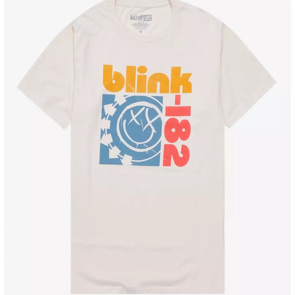 Blink-182 White Bright Logo Boyfriend Fit Girls T-Shirt